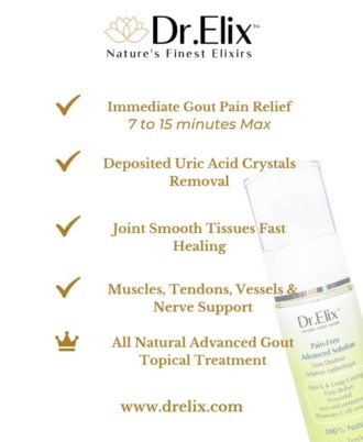 Dr. Elix Gout Pain Relief Lotion Crystals Removal Benefits